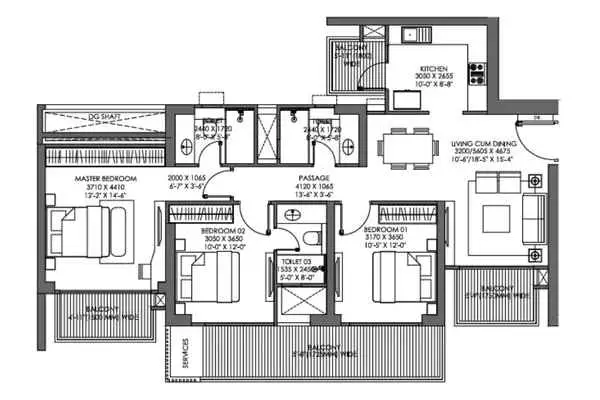 Crown Residences floor plan at Godrej Golf Links Sector 27 Greater Noida