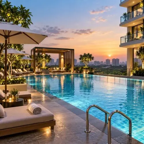 Indoor heated swimming pool at Godrej Golf Links Greater Noida