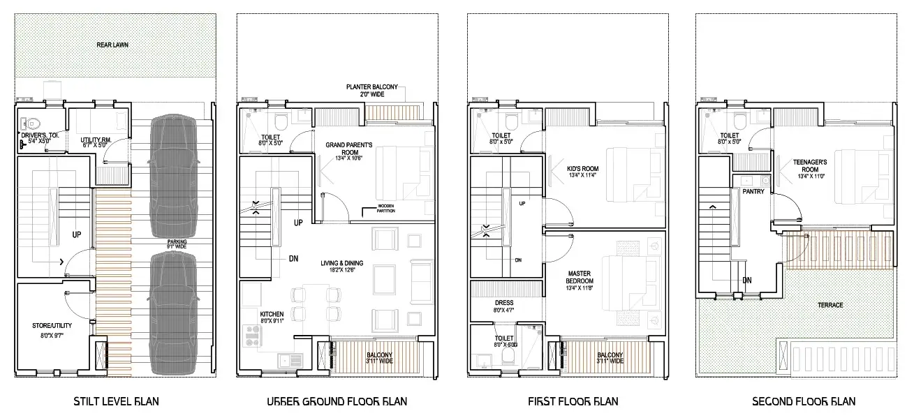 Godrej Crest V1-A1 villa floor plan Sector 27 Greater Noida
