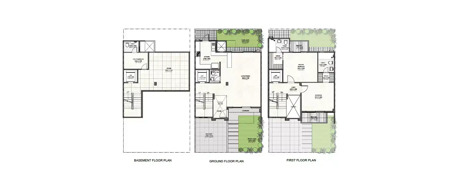 Godrej Evoke V4-A1 villa floor plan at Godrej Golf Links, Sector 27, Greater Noida